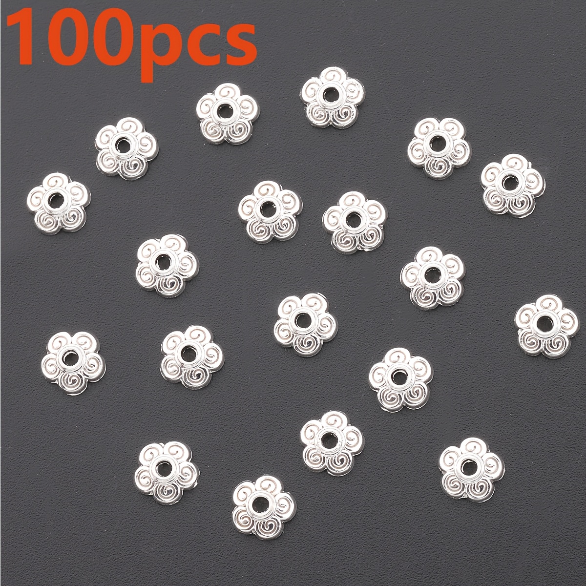 200pcs 6mm Threaded Pattern Bead Caps for Handmade Jewellery